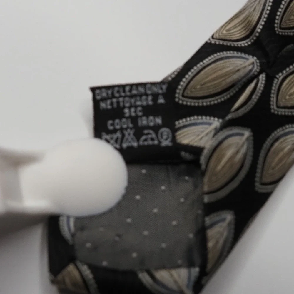 Gianfranco Ferre Mens Silk Tie 57 x 3.5 Black‎ Tan Geometric Italy Designer Neck